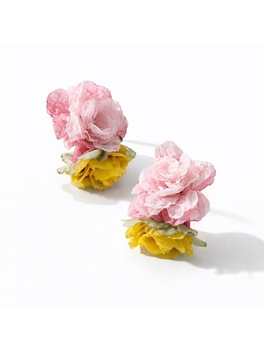 New! Pink Flower Statement Earrings (3042) NWOT